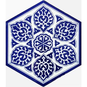 Armada Çini 21X23 cm Al 2 Selçuklu Desenli Seramik Altıgen Çini Karo