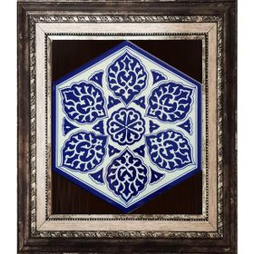 Armada Çini 21X23 cm Al 2 Selçuklu Desenli Seramik Altıgen Çini Karo