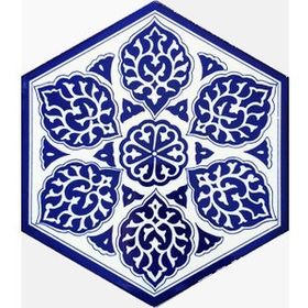 Armada Çini 21X23 cm Al 2 Selçuklu Desenli Seramik Altıgen Çini Karo