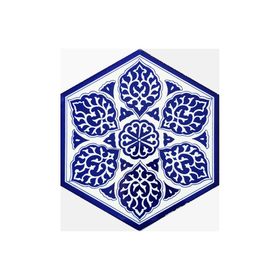 Armada Çini 21X23 cm Al 2 Selçuklu Desenli Seramik Altıgen Çini Karo
