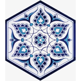 Armada Çini 21X23 cm Al 4 İznik Desenli Seramik Altıgen Çini Karo