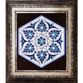Armada Çini 21X23 cm Al 4 İznik Desenli Seramik Altıgen Çini Karo