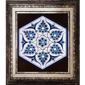 Armada Çini 21X23 cm Al 4 İznik Desenli Seramik Altıgen Çini Karo