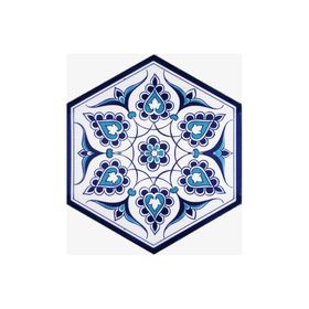 Armada Çini 21X23 cm Al 4 İznik Desenli Seramik Altıgen Çini Karo