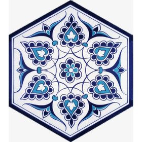 Armada Çini 21X23 cm Al 4 İznik Desenli Seramik Altıgen Çini Karo