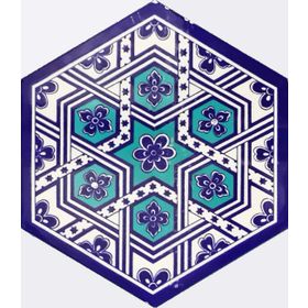 Armada Çini 21X23 cm Al 8 Selçuklu Desenli Seramik Altıgen Çini Karo