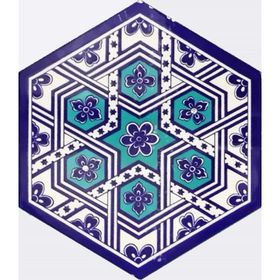 Armada Çini 21X23 cm Al 8 Selçuklu Desenli Seramik Altıgen Çini Karo