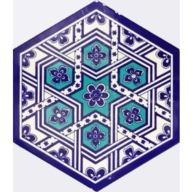 Armada Çini 21X23 cm Al 8 Selçuklu Desenli Seramik Altıgen Çini Karo