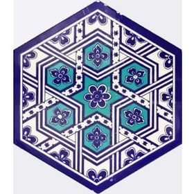 Armada Çini 21X23 cm Al 8 Selçuklu Desenli Seramik Altıgen Çini Karo