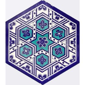 Armada Çini 21X23 cm Al 8 Selçuklu Desenli Seramik Altıgen Çini Karo