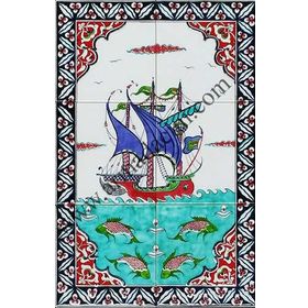 Armada Çini 40X60 Cm Ed 500 İznik Kalyon Eldekoru Çini Pano