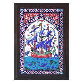Armada Çini 40x60 Cm Ed 501 Osmanlı Kalyon Eldekoru Çini Pano