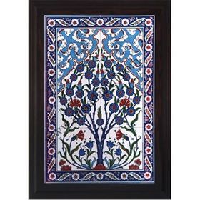 Armada Çini 40x60 Cm ED 514 Kobalt Hayat ağaç Eldekoru Çini Pano