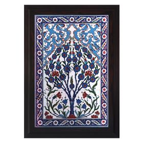 Armada Çini 40x60 Cm ED 514 Kobalt Hayat ağaç Eldekoru Çini Pano