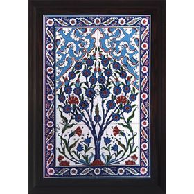 Armada Çini 40x60 Cm ED 514 Kobalt Hayat ağaç Eldekoru Çini Pano