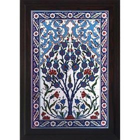 Armada Çini 40x60 Cm ED 514 Kobalt Hayat ağaç Eldekoru Çini Pano