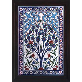 Armada Çini 40x60 Cm ED 514 Kobalt Hayat ağaç Eldekoru Çini Pano