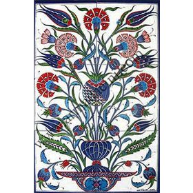 Armada Çini 40X60 Cm Ed 517 Lale Karanfil Eldekoru Çini Pano