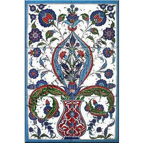 Armada Çini 40X60 Cm Ed 518 Saksılı Hançerli Eldekoru Çini Pano