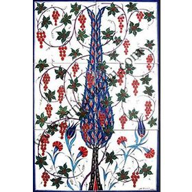 Armada Çini 40X60 Cm Ed 519 Tek Selvi Eldekoru Çini Pano