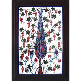 Armada Çini 40X60 Cm Ed 519 Tek Selvi Eldekoru Çini Pano