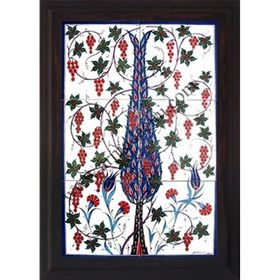 Armada Çini 40X60 Cm Ed 519 Tek Selvi Eldekoru Çini Pano