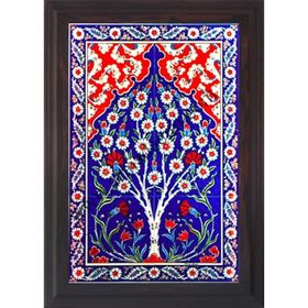 Armada Çini 40X60 Cm Ed 602 Kobalt Hayat Ağacı Çini Pano