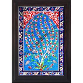Armada Çini 40x60 Cm ED 603 Turkuaz Hayat Ağacı Çini Pano