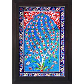 Armada Çini 40x60 Cm ED 603 Turkuaz Hayat Ağacı Çini Pano