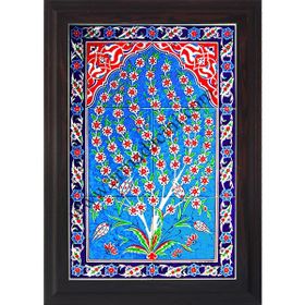 Armada Çini 40x60 Cm ED 603 Turkuaz Hayat Ağacı Çini Pano