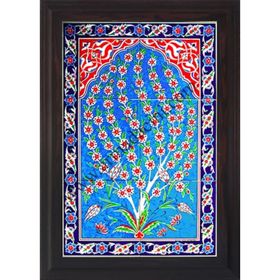 Armada Çini 40x60 Cm ED 603 Turkuaz Hayat Ağacı Çini Pano