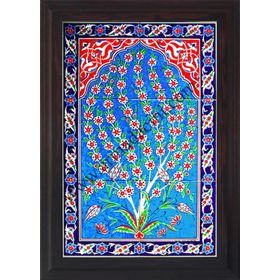 Armada Çini 40x60 Cm ED 603 Turkuaz Hayat Ağacı Çini Pano