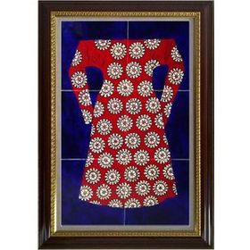 Armada Çini 40x60 Cm ED 654 Kırmızı Dönence Kaftan Çini Pano