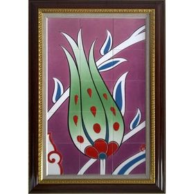 Armada Çini 60x100 Cm ED 614 Pembe Lale Eldekoru Çini Pano