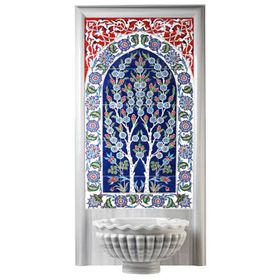 Armada Çini 60X100 cm Ed 620 Çift Hayatağacı Eldekoru Çini Pano