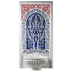 Armada Çini 60X100 cm Ed 620 Çift Hayatağacı Eldekoru Çini Pano