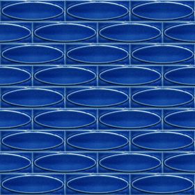 Armada Çini 7x21 cm Elips Kobalt Desenli Çini Seramik Karo