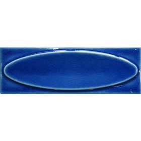 Armada Çini 7x21 cm Elips Kobalt Desenli Çini Seramik Karo