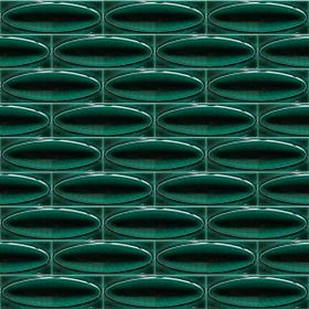 Armada Çini 7x21 cm Elips Yeşil Desenli Çini Seramik Karo