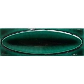Armada Çini 7x21 cm Elips Yeşil Desenli Çini Seramik Karo