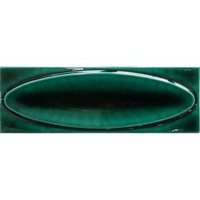 Armada Çini 7x21 cm Elips Yeşil Desenli Çini Seramik Karo