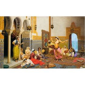 Armada Çini 80x120 Osmanlı Türk Hamamı Sazende Digital Baskı Pano