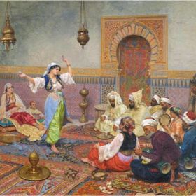 Armada Çini 80x140 Osmanlı Türk Hamamı Dansöz Digital Baskı Pano