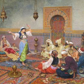 Armada Çini 80x140 Osmanlı Türk Hamamı Dansöz Digital Baskı Pano