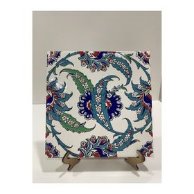 Armada Çini AC 1 Yaprak Desenli Kütahya 20x20 cm Çini Karo
