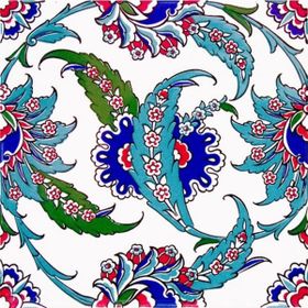 Armada Çini AC 1 Yaprak Desenli Kütahya 20x20 cm Çini Karo