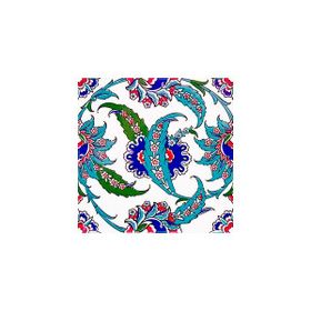 Armada Çini AC 1 Yaprak Desenli Kütahya 20x20 cm Çini Karo