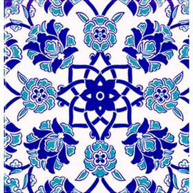 Armada Çini Ac 10 20x20 cm Selçuk Mavi Çiçek Desenli Kütahya Çini