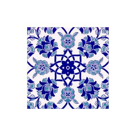Armada Çini Ac 10 20x20 cm Selçuk Mavi Çiçek Desenli Kütahya Çini