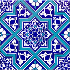 Armada Çini Ac 12 20x20 cm Selçuk Yıldız Geçme Desenli Çini Karo